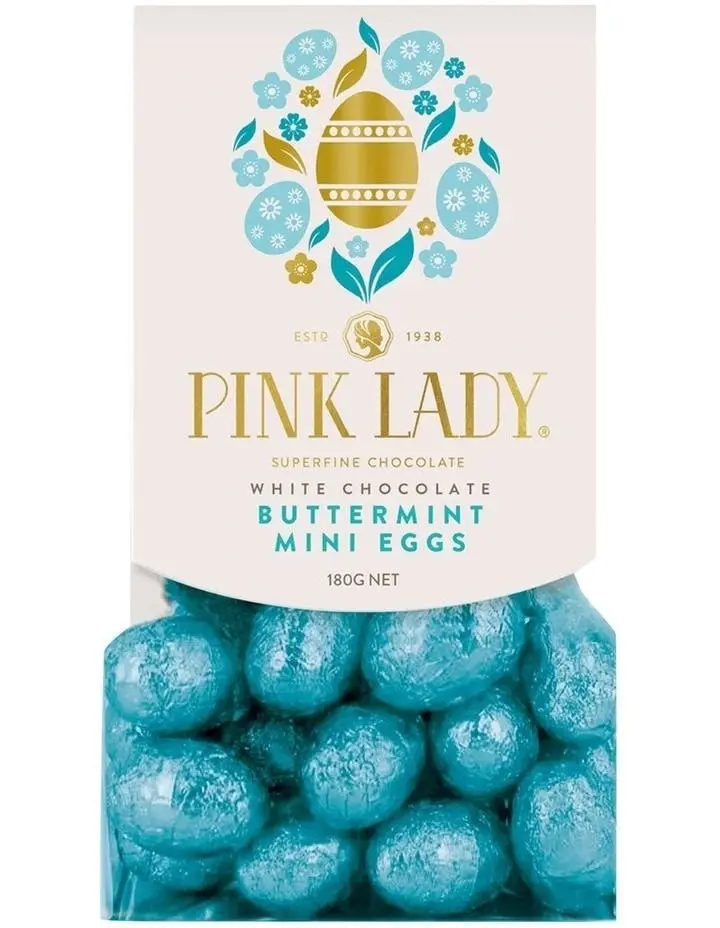Pink Lady White Chocolate Buttermint Mini Eggs Bag- 180g