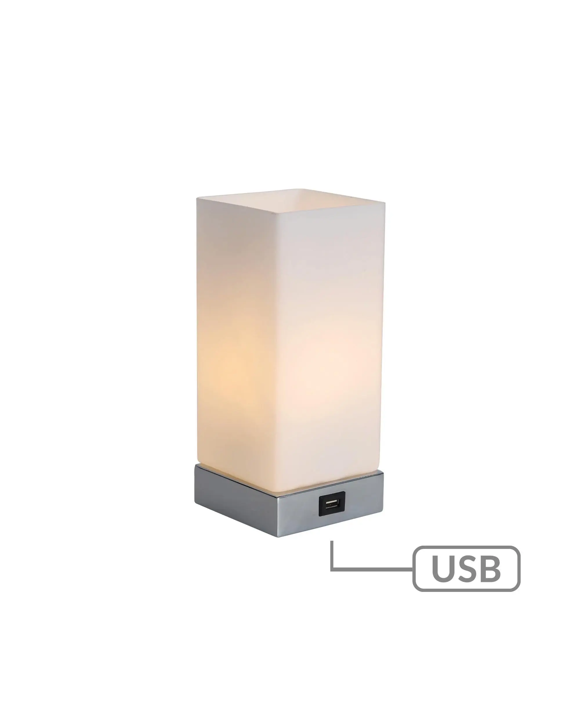 Jessica Rectangle Touch Lamp with USB Port - Home & Garden