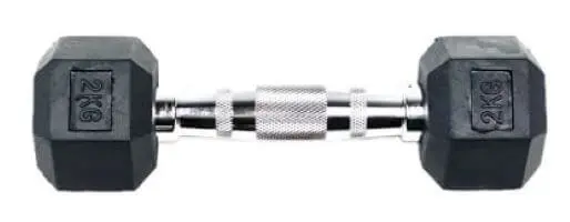 YORK 2kg Rubber Hex Dumbbell - Sports & Outdoor