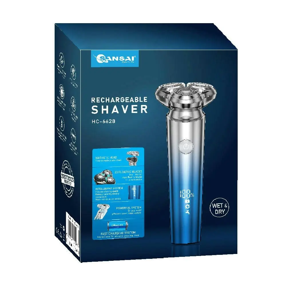 Sansai Electric Rechargeable Wet/Dry 3D Floating Facial Shaver Assorted - Beauty