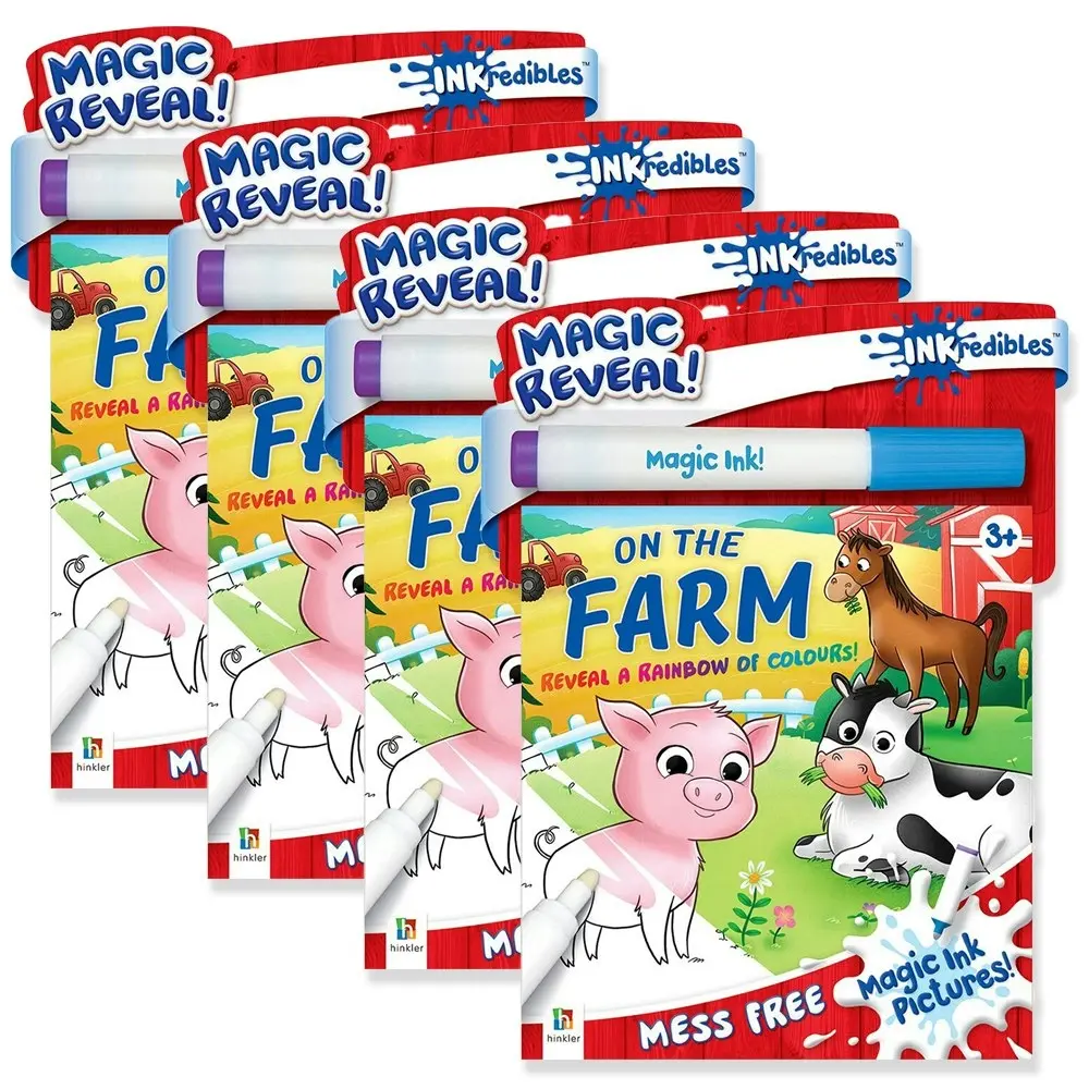 4x Inkredibles: Magic Ink Pictures On the Farm Activity Kit Kids Educational 3y+ - Hobbies