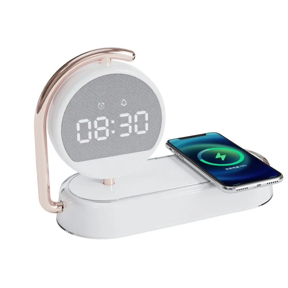 Simple Multifunctional Clock Alarm Clock 15W Wireless Charger Touch Night Light - Electronics