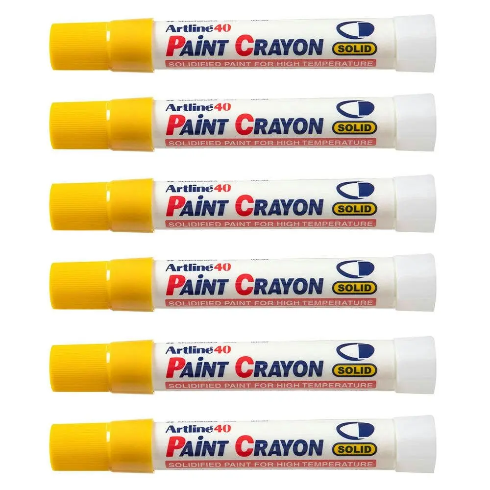 12PK Artline 40 Permanent Paint Crayon High Temperature - Yellow