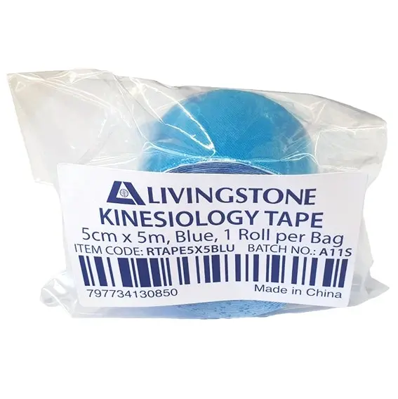 Livingstone Kinesiology Elastic Tape 5cm x 5m Blue 1 Roll - Health