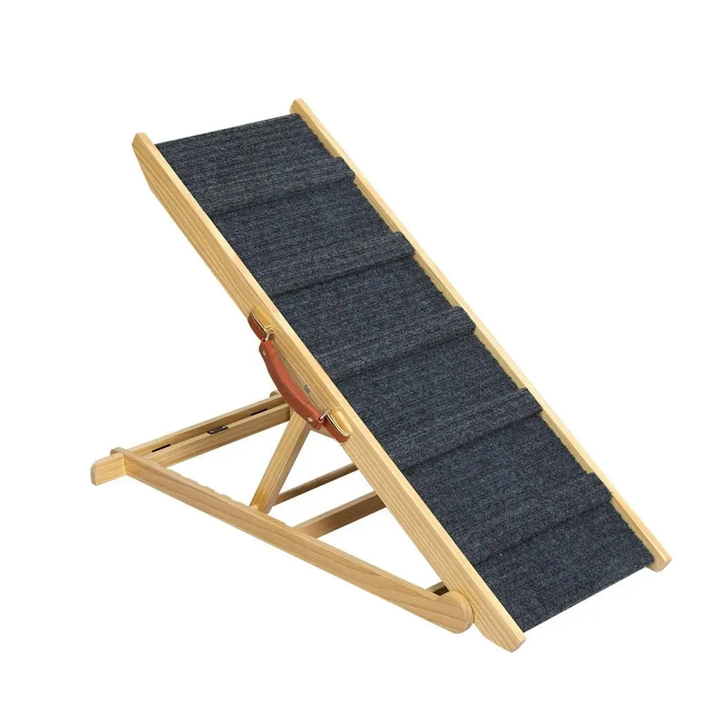 Pawz Pet Ramp Wood Adjustable Height 5 Stair Bed Sofa Wooden Foldable Portable - Pets