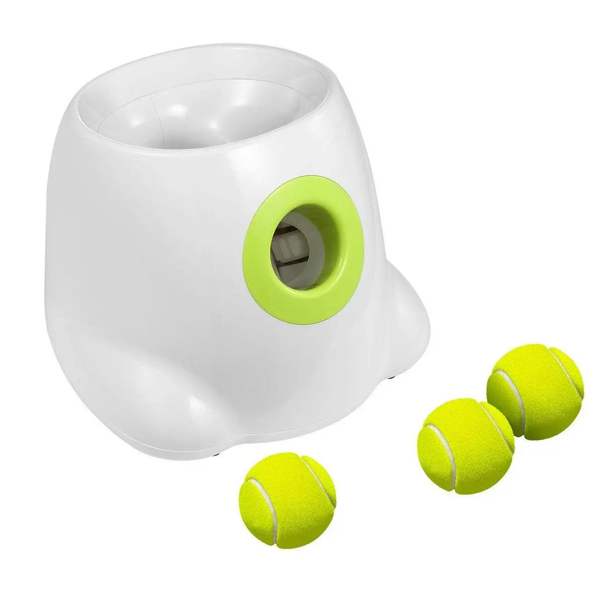 Ausway AFP Dog Ball Launcher Thrower Automatic Tennis Fetch Throwing Machine Adjustable Distance with 3 Balls - Pets