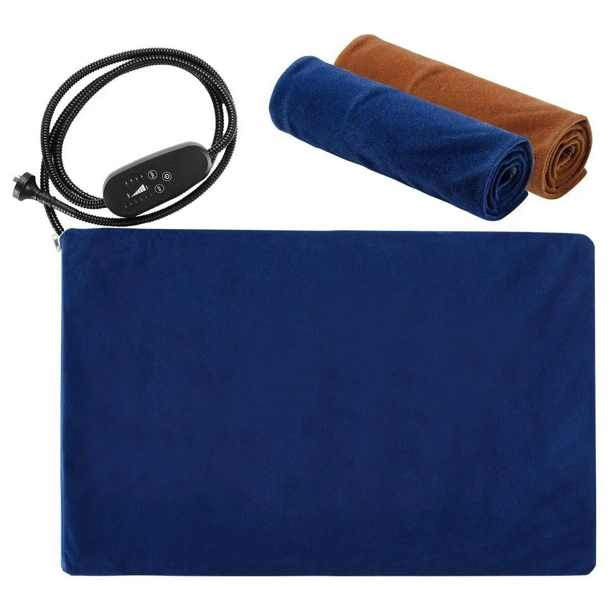 Pet Scene Heated Dog Pad Pet Cat Doggy Heating Bed Puppy Electric Heater Mat Thermal Protection XL 75x45cm - Pets