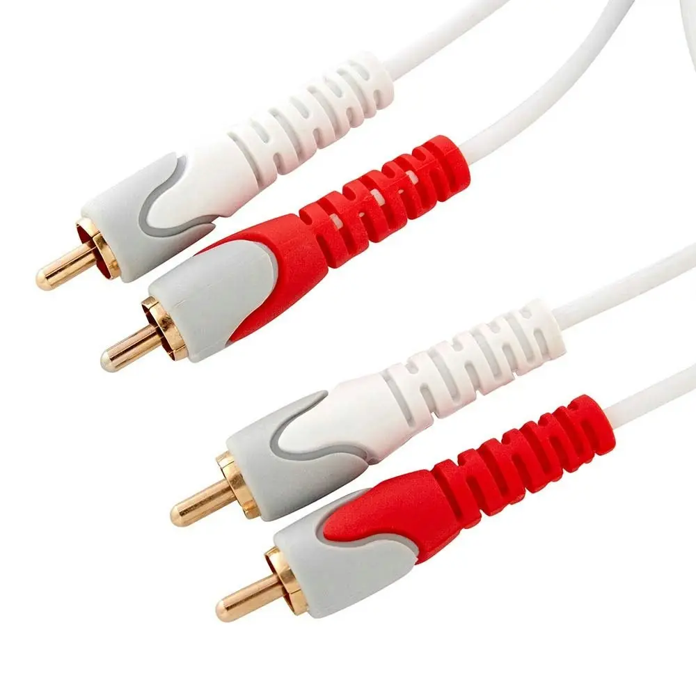 Westinghouse 1.5m Stereo Audio RCA Plug Male Audio Cable Lead Gold Plated White - Electronics