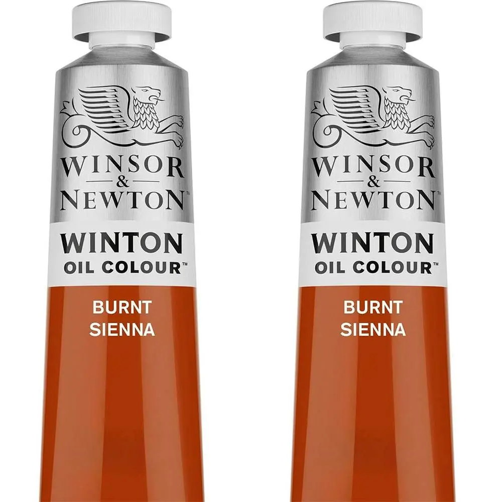 2x Winsor & Newton 200ml Winton Oil Colour Paint Artist/Painting Burnt Sienna - Hobbies