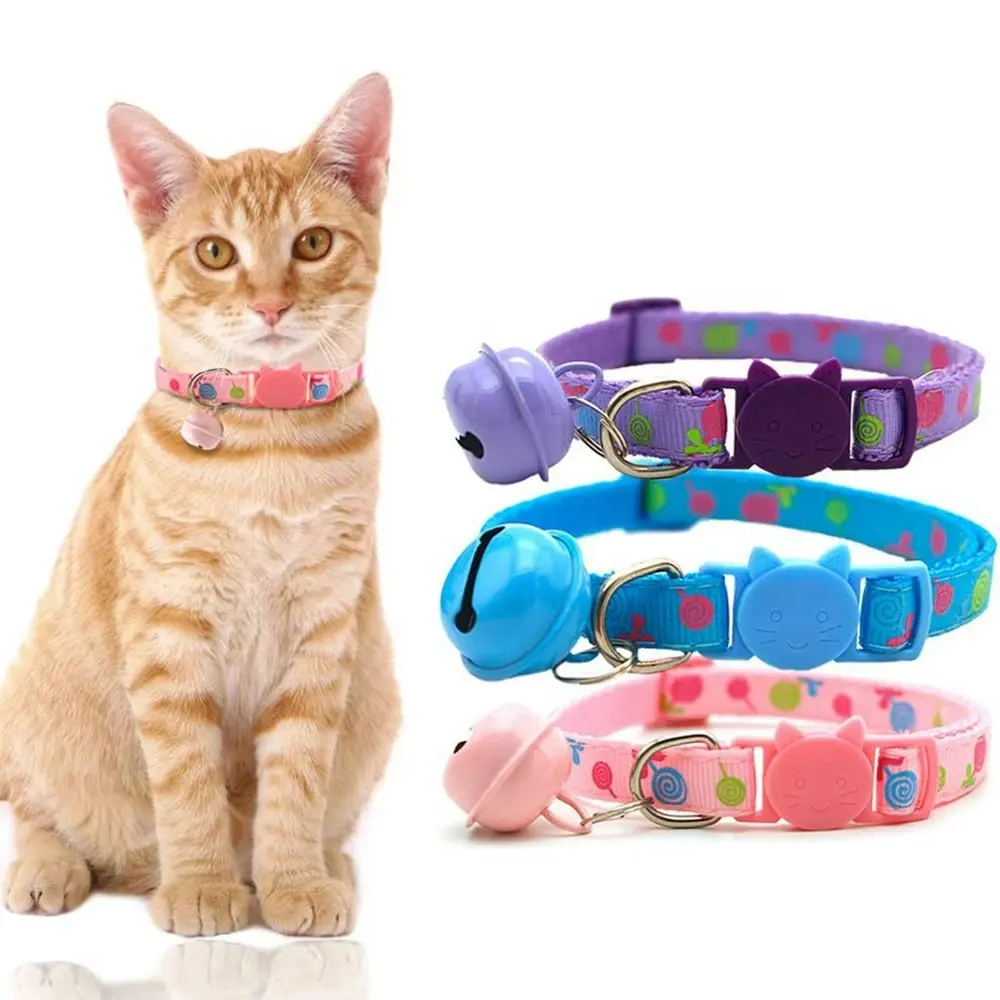 3 Pcs Lollipop Cat Collar With Bell Colorful Pet Collars Accessories For Kitty - Pets