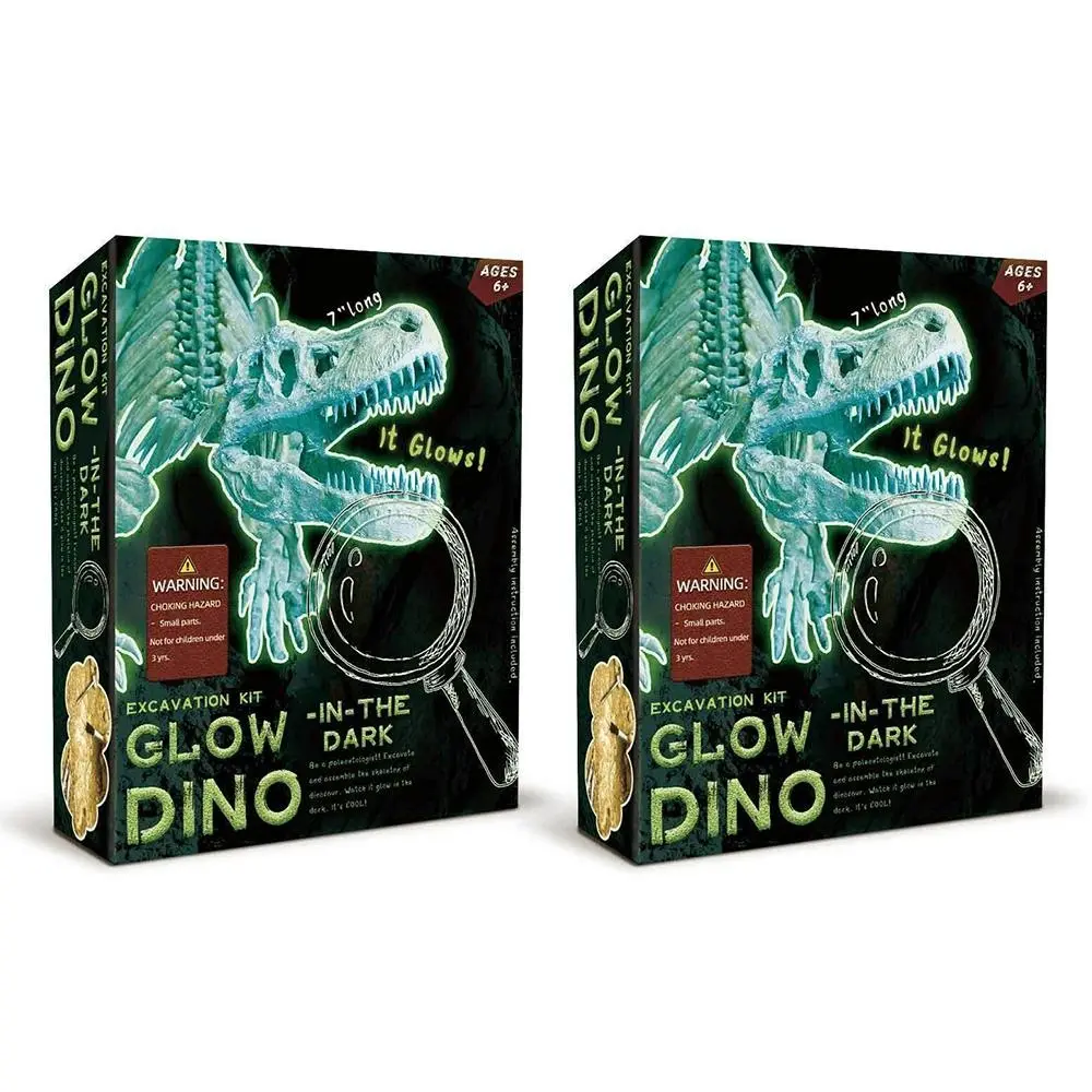 2PK Kaper Kidz Glow In The Dark Tyrannosaurus Kids/Childrens Excavation Kit 6y+ - Toys & Games