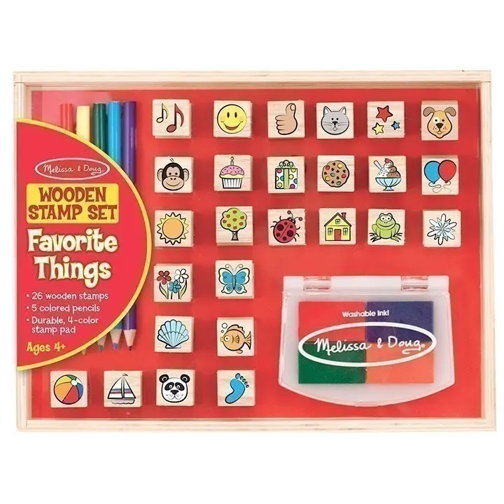 Melissa and Doug - Favourite Things Wooden Stamp Set
