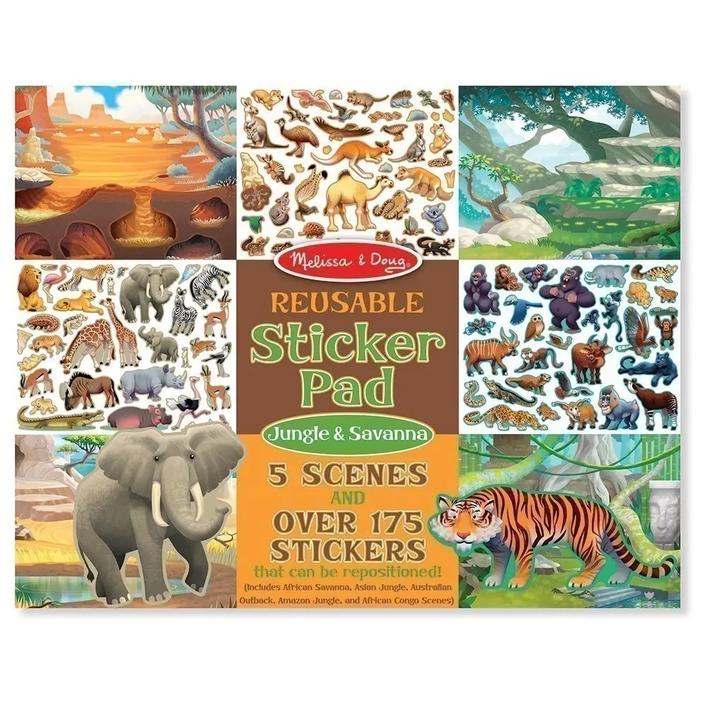 Melissa and Doug - Reusable Sticker Pad - Jungle & Savanna