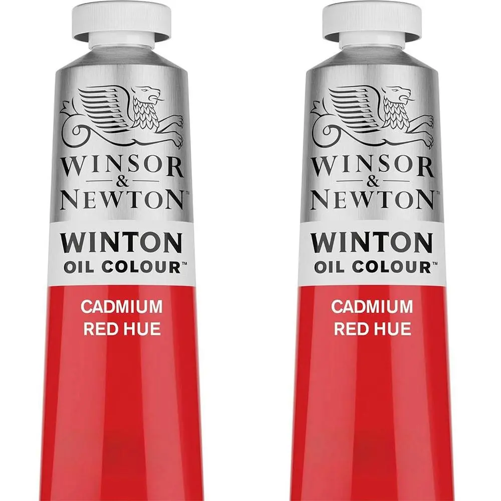 2x Winsor & Newton 200ml Winton Oil Colour Paint Artist/Craft Cadmium Red Hue - Hobbies