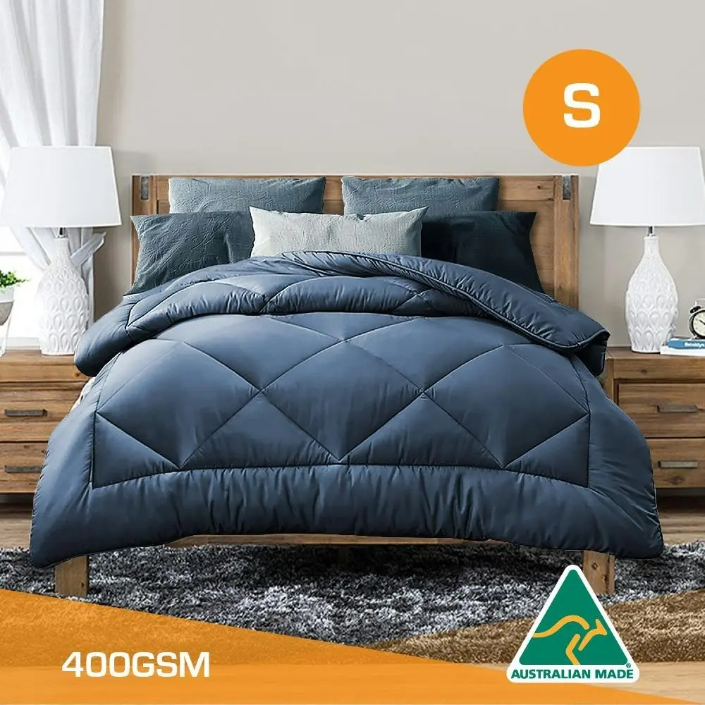 Single Size Aus Made All Season Soft Bamboo Blend Quilt Blue Cover - Home & Garden