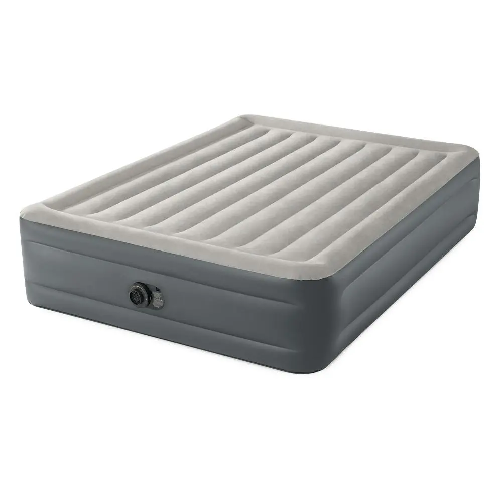 Intex Queen Size Essential Rest Internal Pump Inflatable Airbed 203x152x46cm - Sports & Outdoor