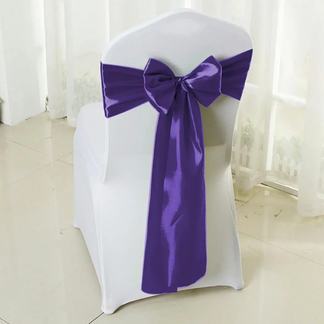 Traderight Group 50x Table Runners Coloured Satin Chair Sashes Covers Wedding Fabric Decoration - Hobbies