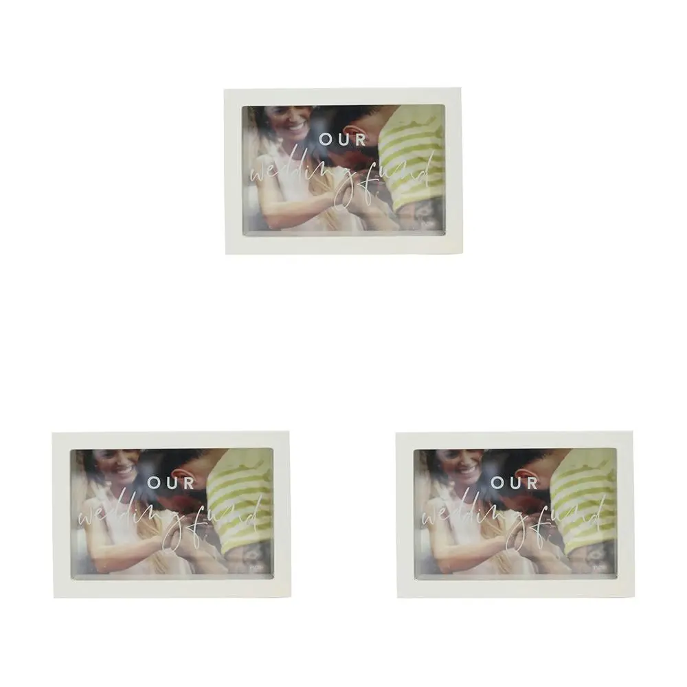 3x Splosh Wedding Personalised Change Money Box 19x14cm w/ 5x7" Photo White - Hobbies