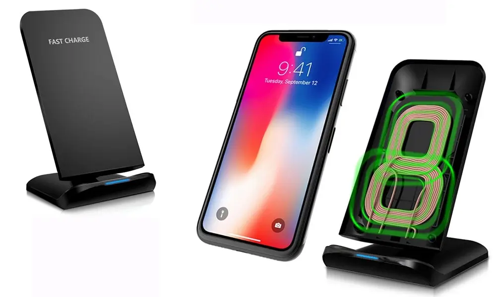 Fast Wireless Charger Stand for Samsung, Iphone 12/13/14 and Smartphones - Electronics