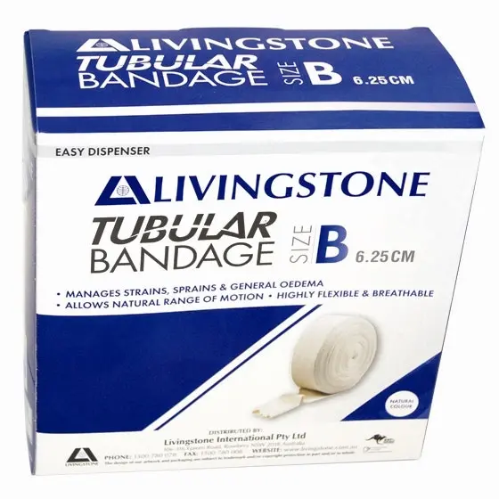 Livingstone Tubular Stockinette Bandage Size B or 2 Flat Width 6.3cm to 13cm Stretched Width Small Hands and Arms 10m Unstretched - Health