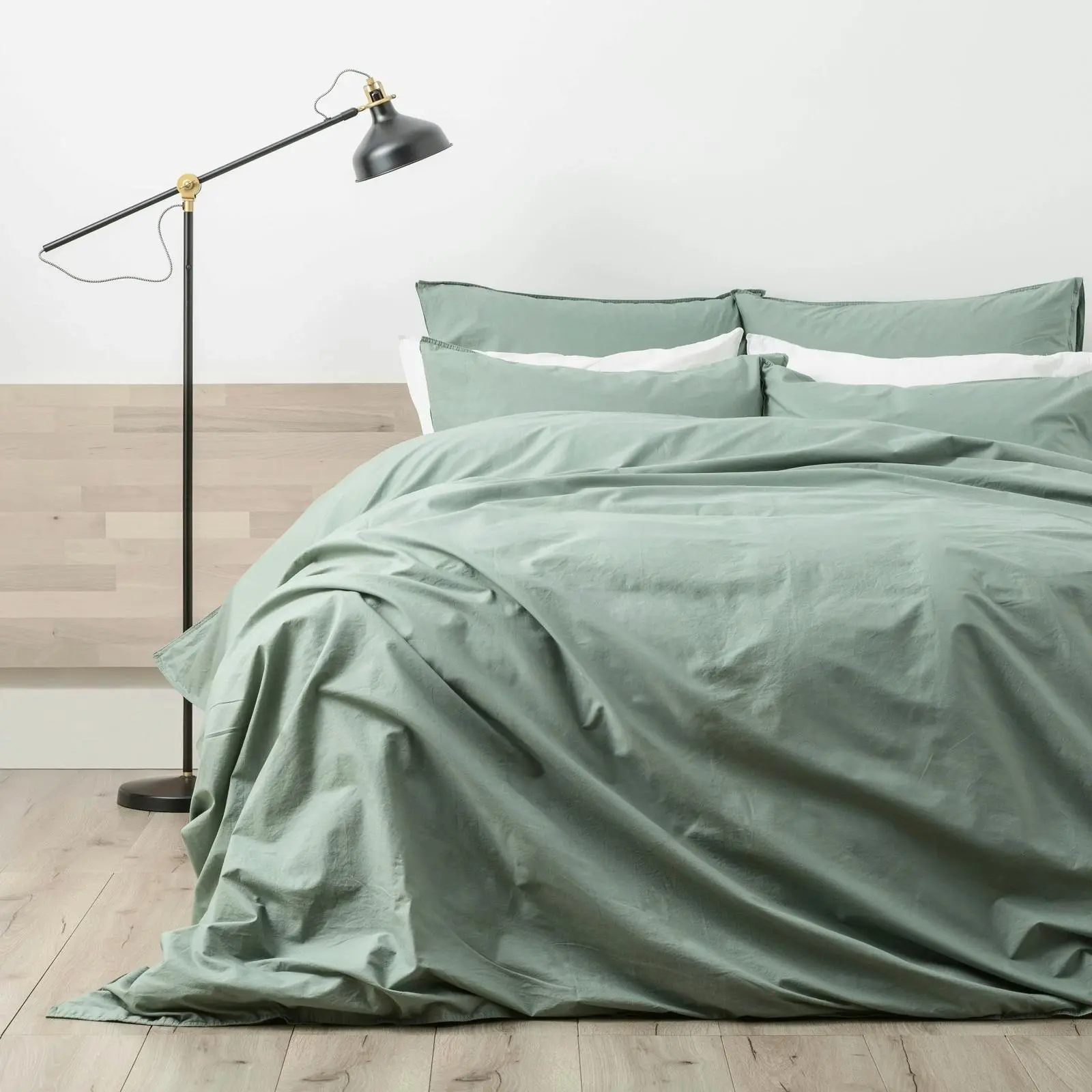 Renee Taylor Helena King Bed Vintage Stone Washed Quilt Cover/Pillowcases Cactus - Winter Warmers up to 70% Off