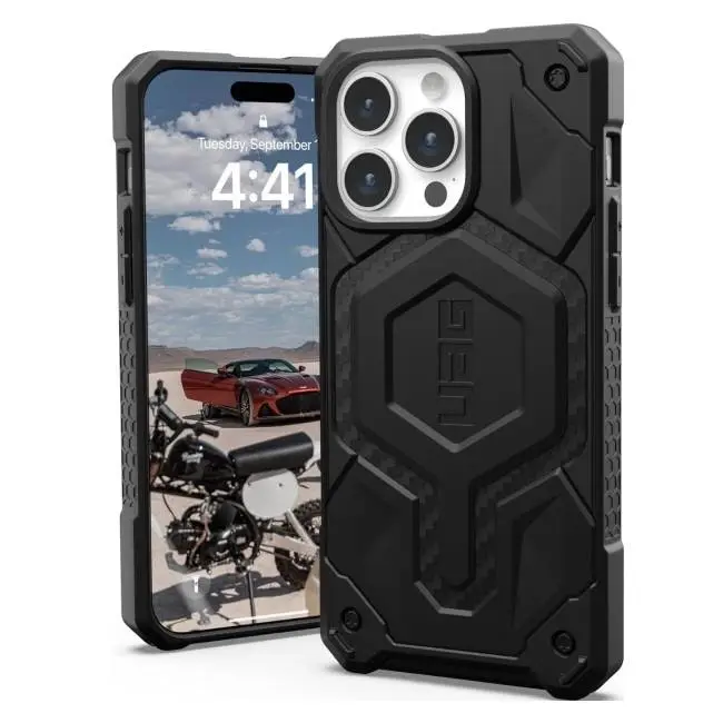 UAG Monarch Pro MagSafe Case (Suits iPhone 16 Pro) - Carbon Fiber