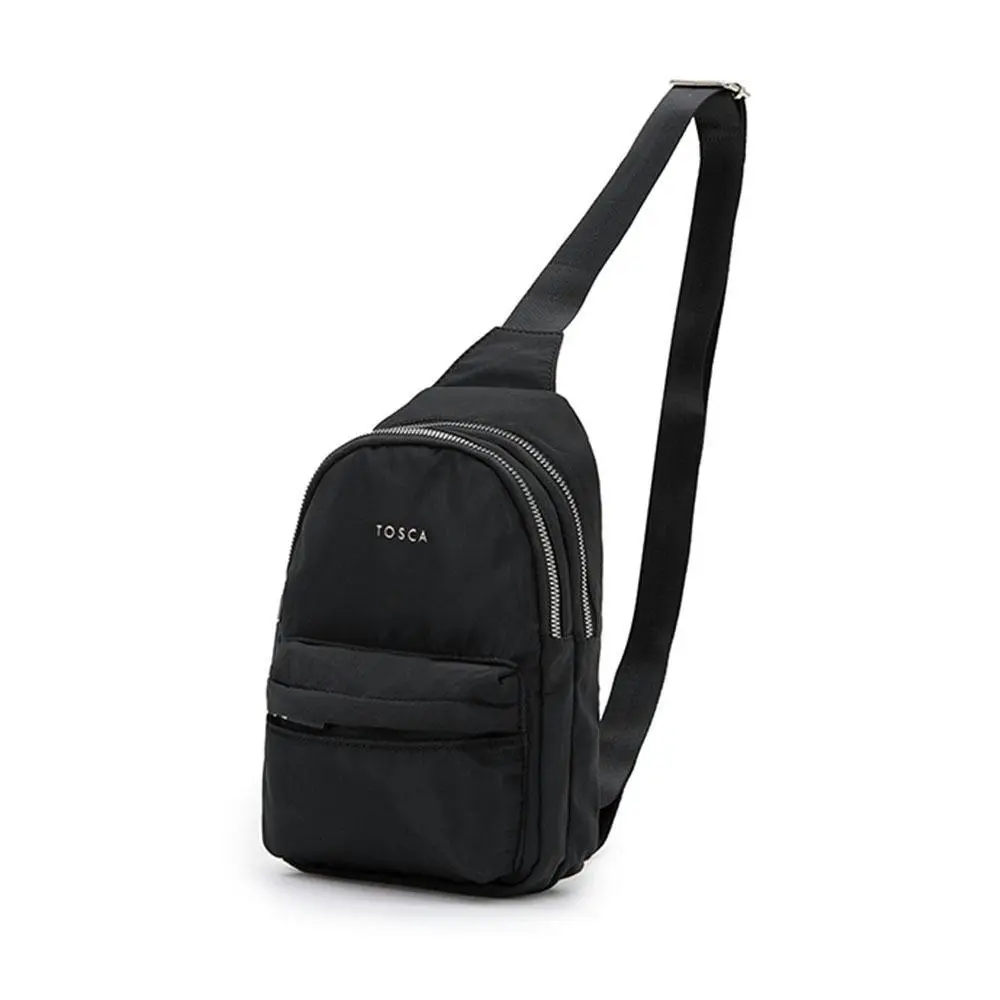 Tosca Casual Unisex Shoulder Nylon Slinger Crossbody Chest Utility Bag Black - Fashion