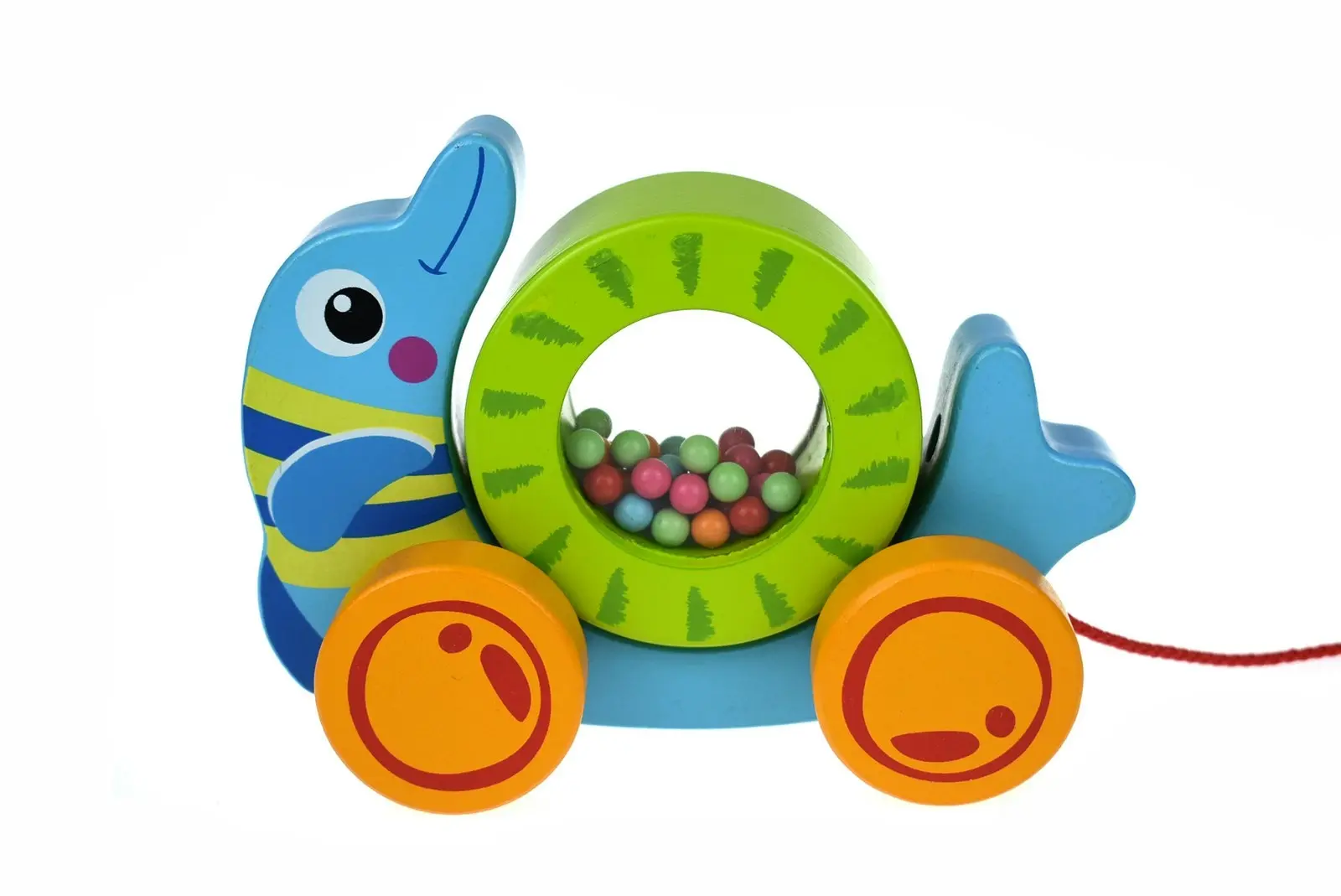 Tooky Toys Pull Along Rolling Dolphin With Beads Children's/Toddler's Toy 12m+ - Toys & Games