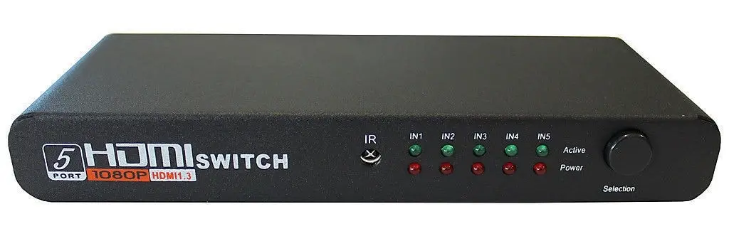 5 To 1 Hdmi Switch Switcher Hd 1080P Selector Remote Control (5 Input/1 Output) - Electronics