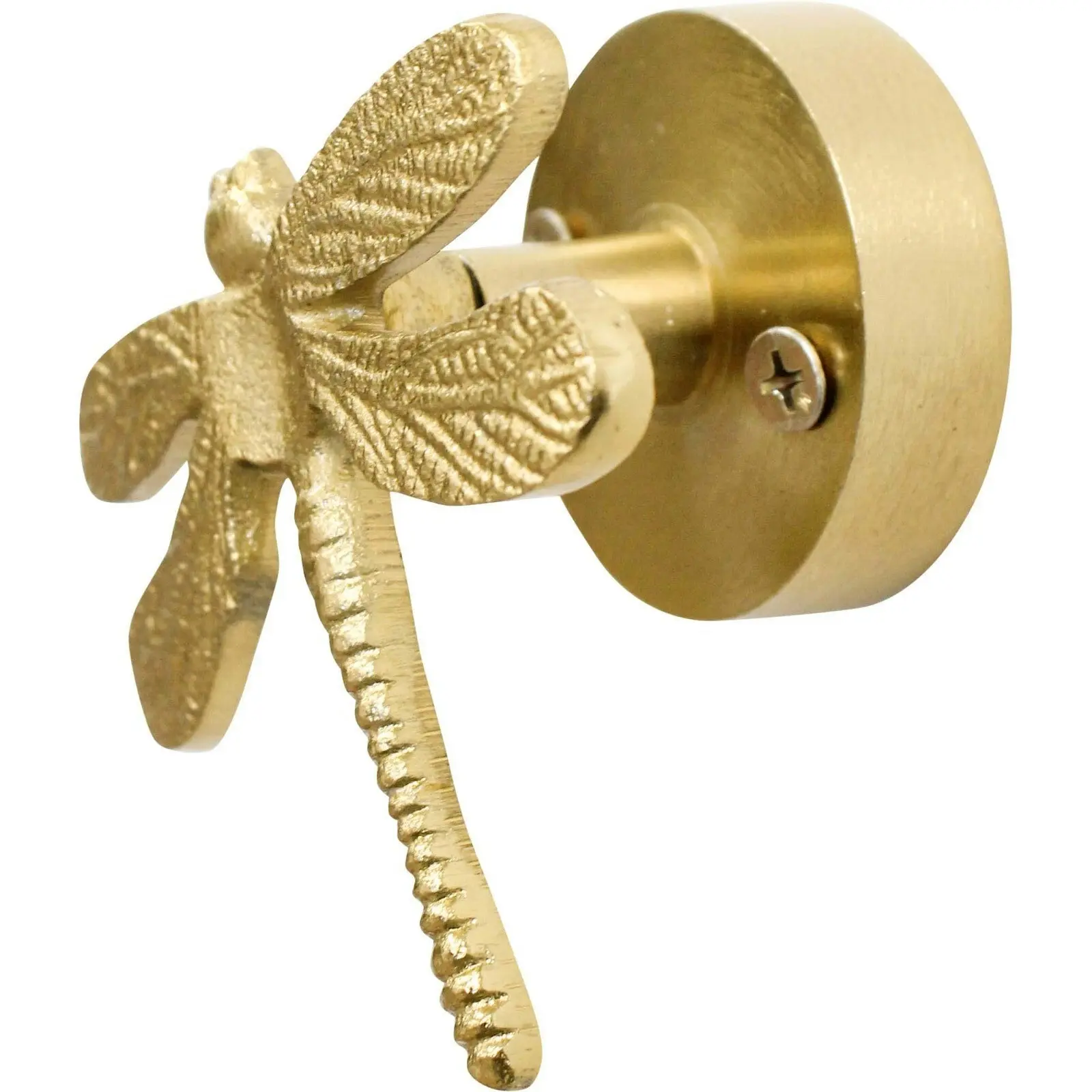 Dragonfly Hook Brass 8cm Wall Hanging Decor Coats/Bags Hanger Organiser Gold - Home & Garden