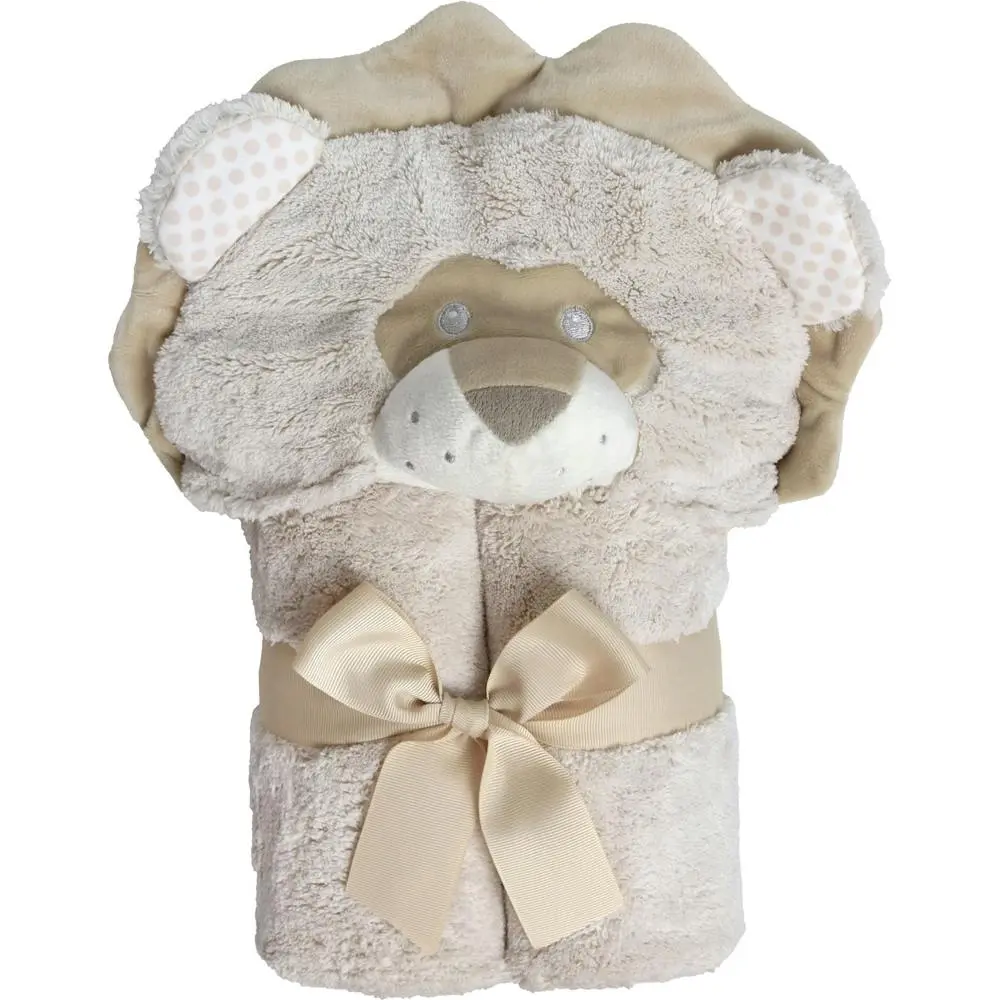 Ollie & Paige Kids/Children Hooded Bath Towel/Wrap Arthur The Lion Brown - Home & Garden