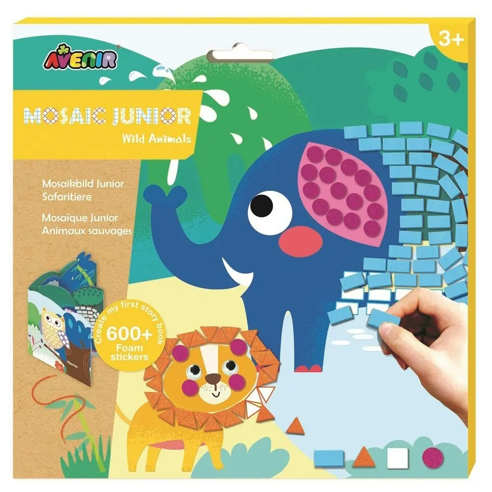 Avenir Mosaic Junior Wild Animals Activity Kids/Children Foam Sticker Toy 3y+ - Hobbies