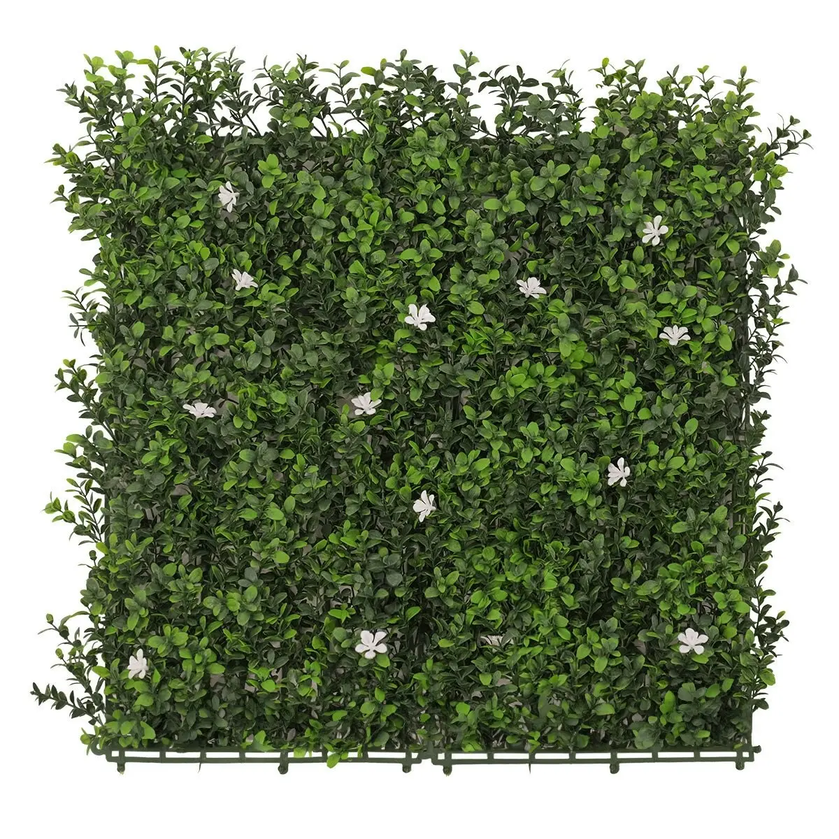 Artificial White Flower Hedge 50x50cm - Home & Garden