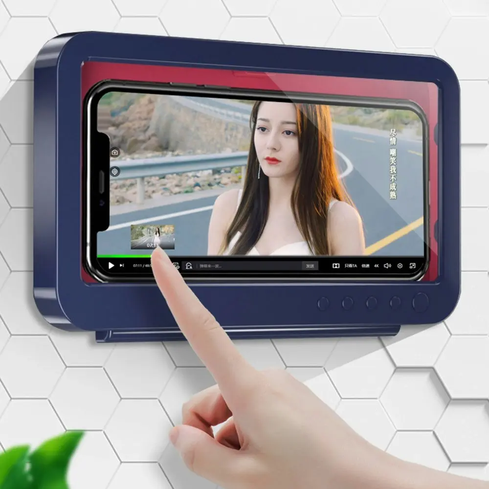 Wall mounted bathroom waterproof phone case with rotatable - Electronics