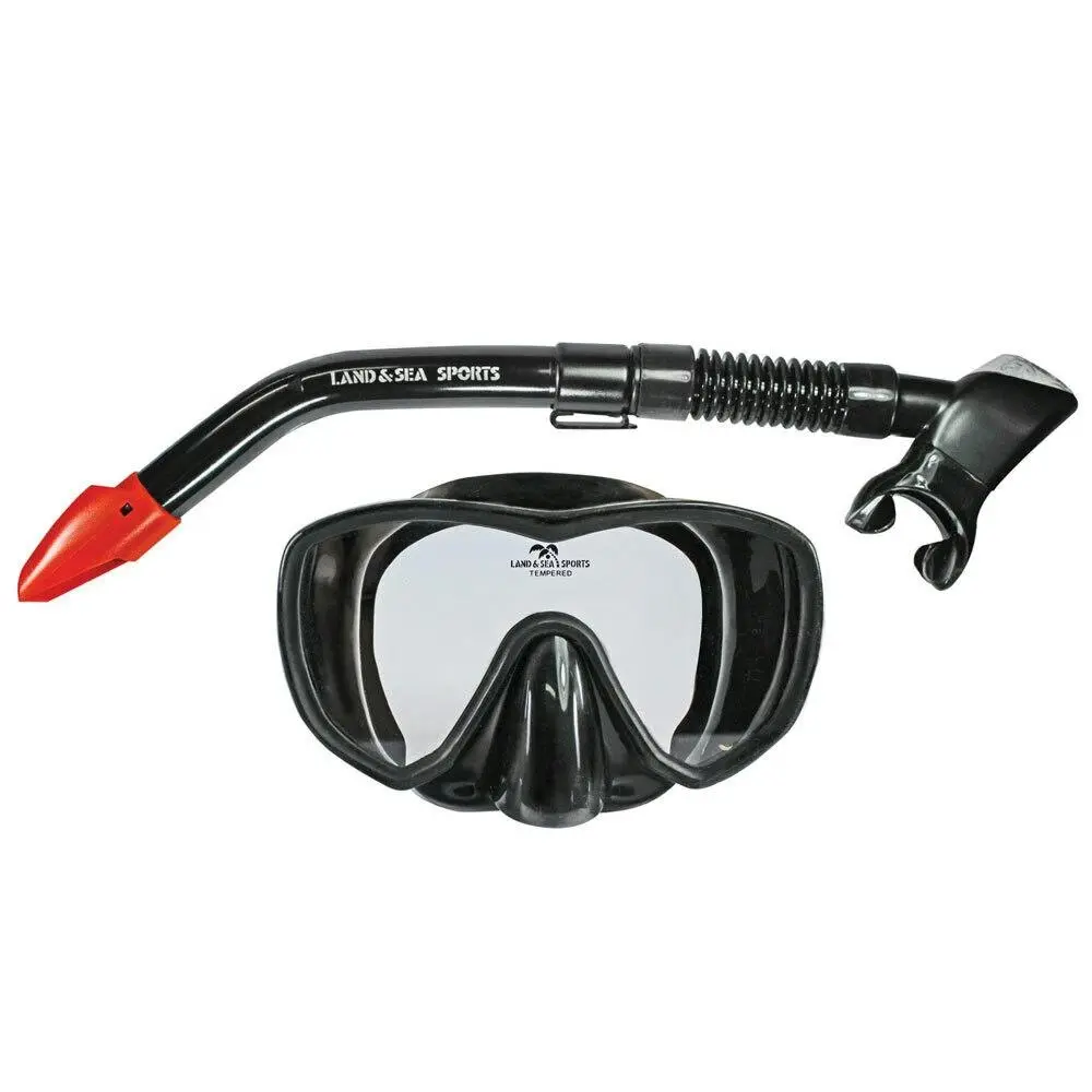 Land & Sea Sports Black Marlin Underwater Adult/Teen Silicone Mask & Snorkel Set - Sports & Outdoor