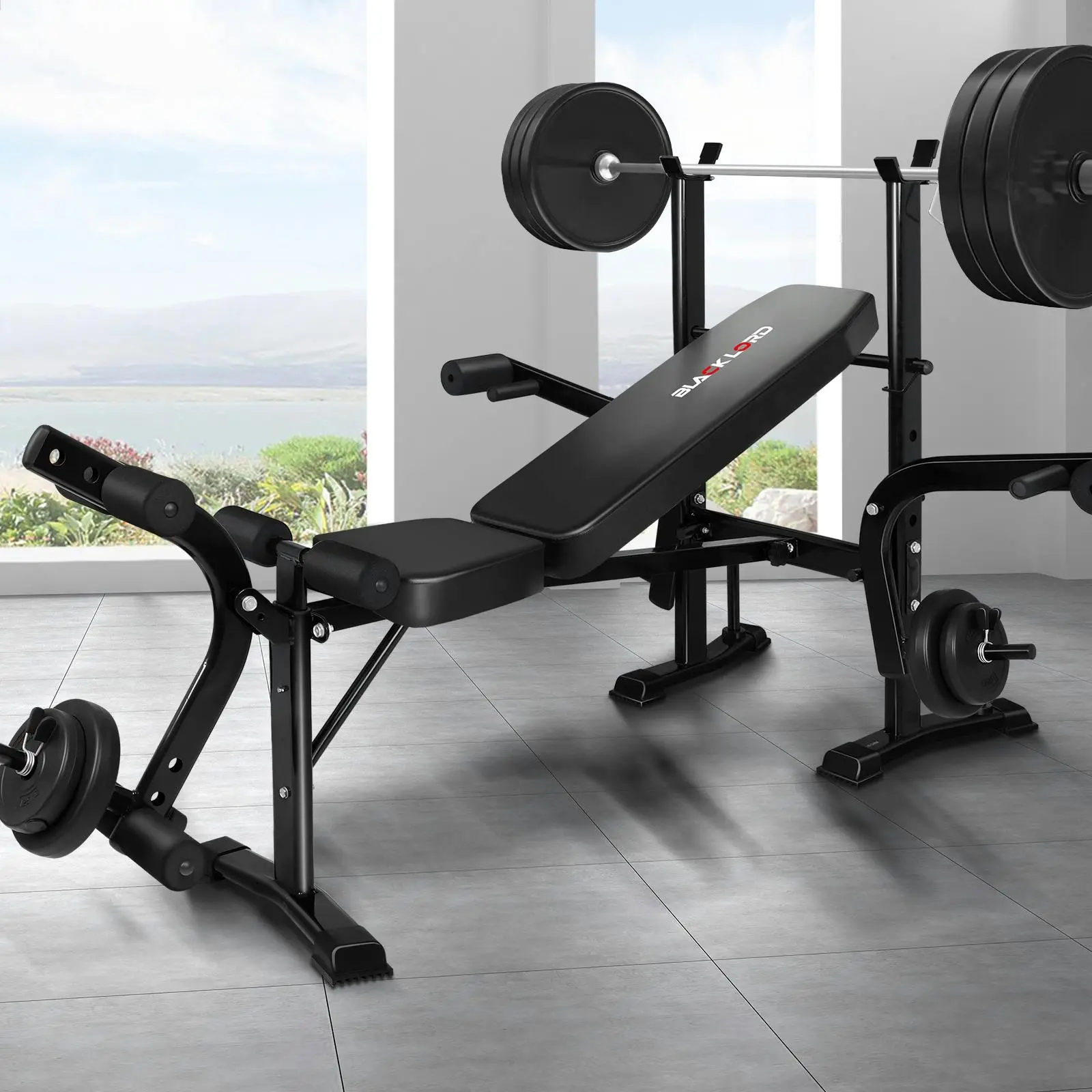 Black Lord Weight Bench 8in1 Press Multi-Station Fitness Home Gym Equipment