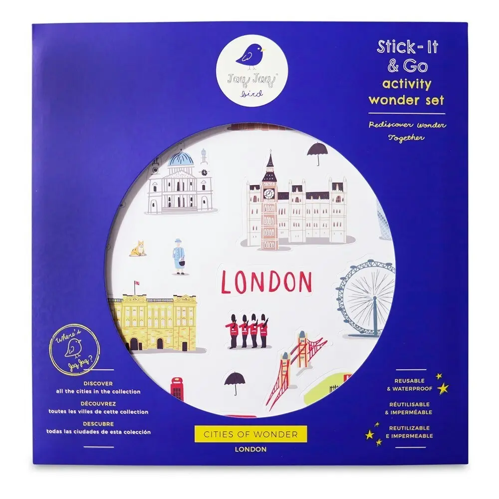 Jaq Jaq Bird Cities of Wonder Stick It & Go Activity Set London Kids Art 3y+ - Hobbies