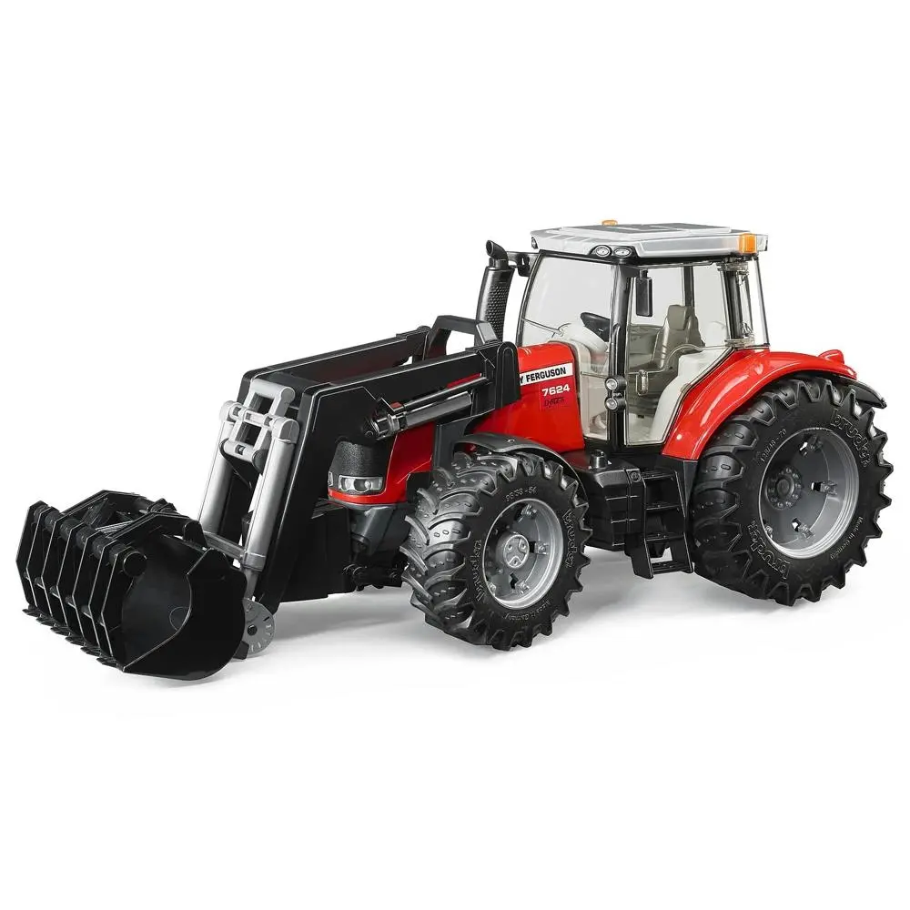 Bruder 1:16 Massey Ferguson 7624 44.5cm Tractor w/ Front End Loader Kids Toy 3y+ - Toys & Games