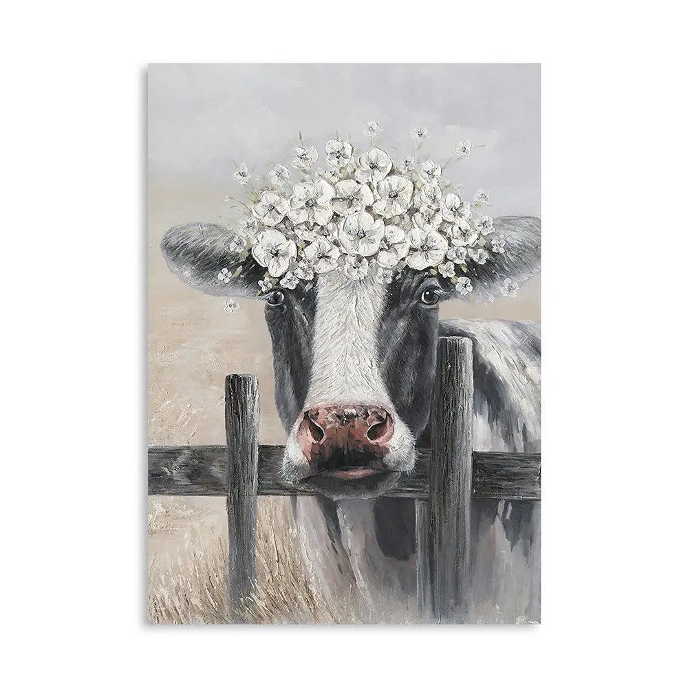 Cow on Farm Canvas Print - Home & Garden