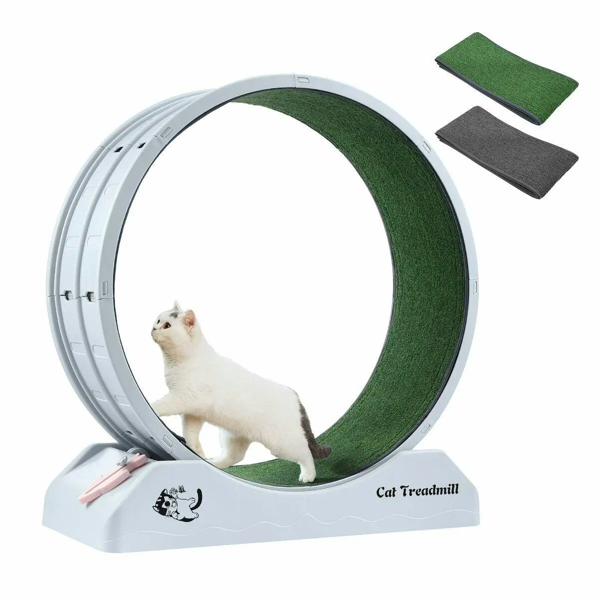 Pet Scene Cat Wheel Running Toy Exerciser Fitness Workout Treadmill Machine Indoor Feline Spinning Walking Training Circle Plastic - Pets