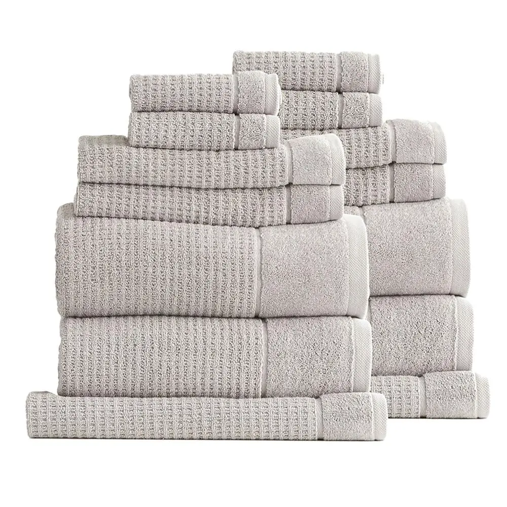 14pc Renee Taylor Cambridge 650GSM Textured Bath/Hand/Face Towel Pumice Stone - Home & Garden
