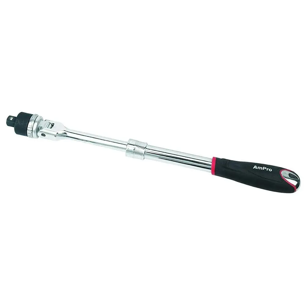 Ampro 1/2in Drive Extendable Flex Head Ratchet/Socket Spanner Chrome Tool T29931 - Hardware