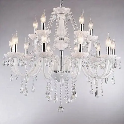 White Silver Chandelier with 8 + 4 Head Graceful Harmony - Home & Garden