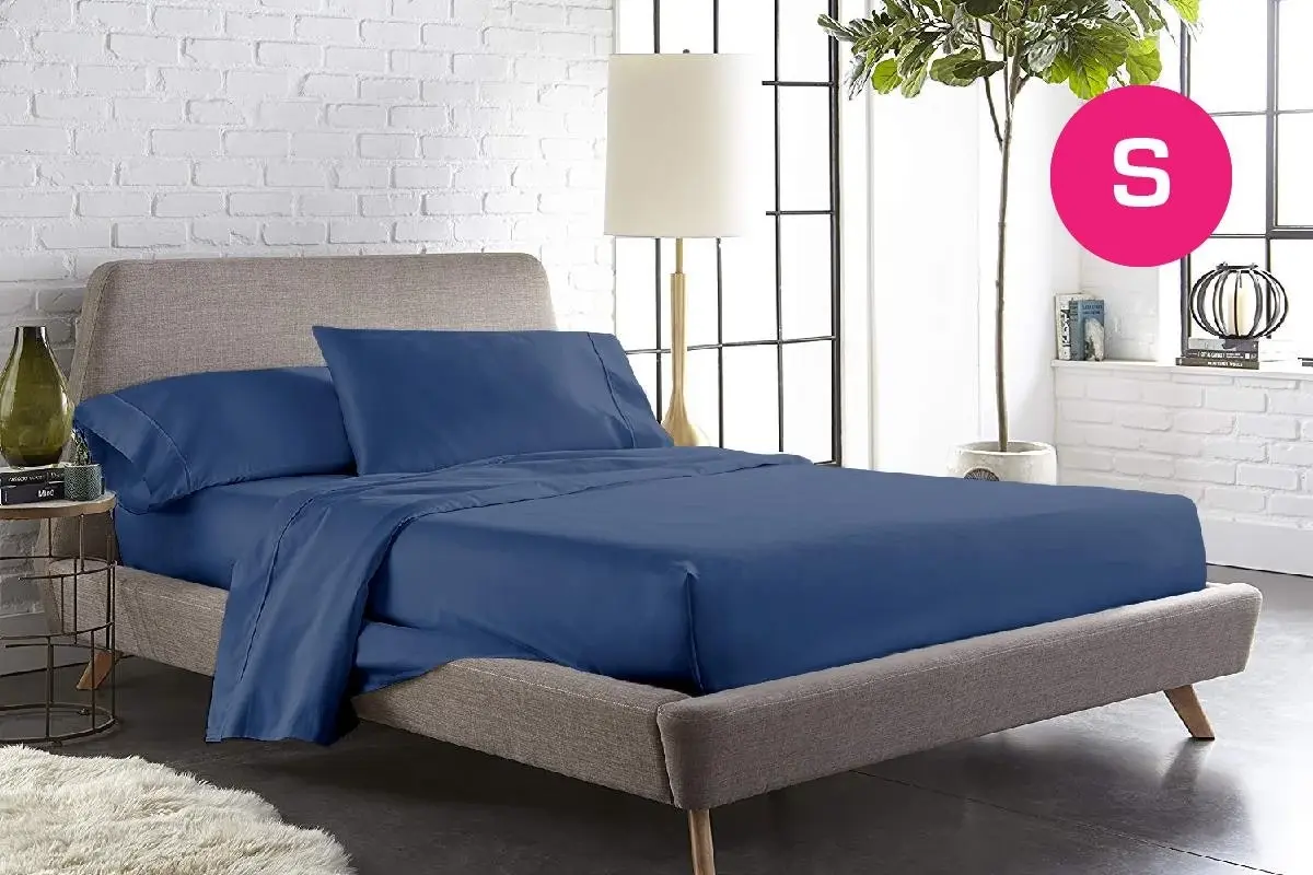 Single Size Ocean Color 1000TC 100% Cotton Fittd Sheet Flat Sheet Pillowcase Set - Home & Garden