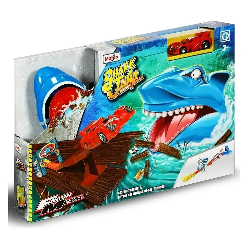 Maisto Fresh Metal Shark Jump Kids Car Track Race Playset w/Die Cast Car 3y+ - Toys & Games