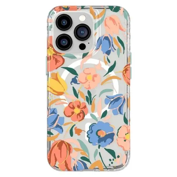 Tech 21 Evo Art MagSafe Case (Suits iPhone 13 Pro Max) - Peach Tulip