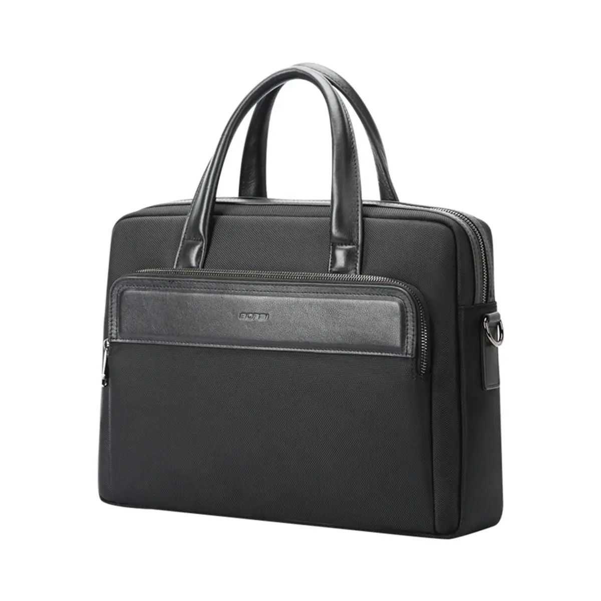 Bopai Luxury Business Shoulder Bag Leather Briefcase 14 Inch Laptop HandBag Black B3771 - Fashion