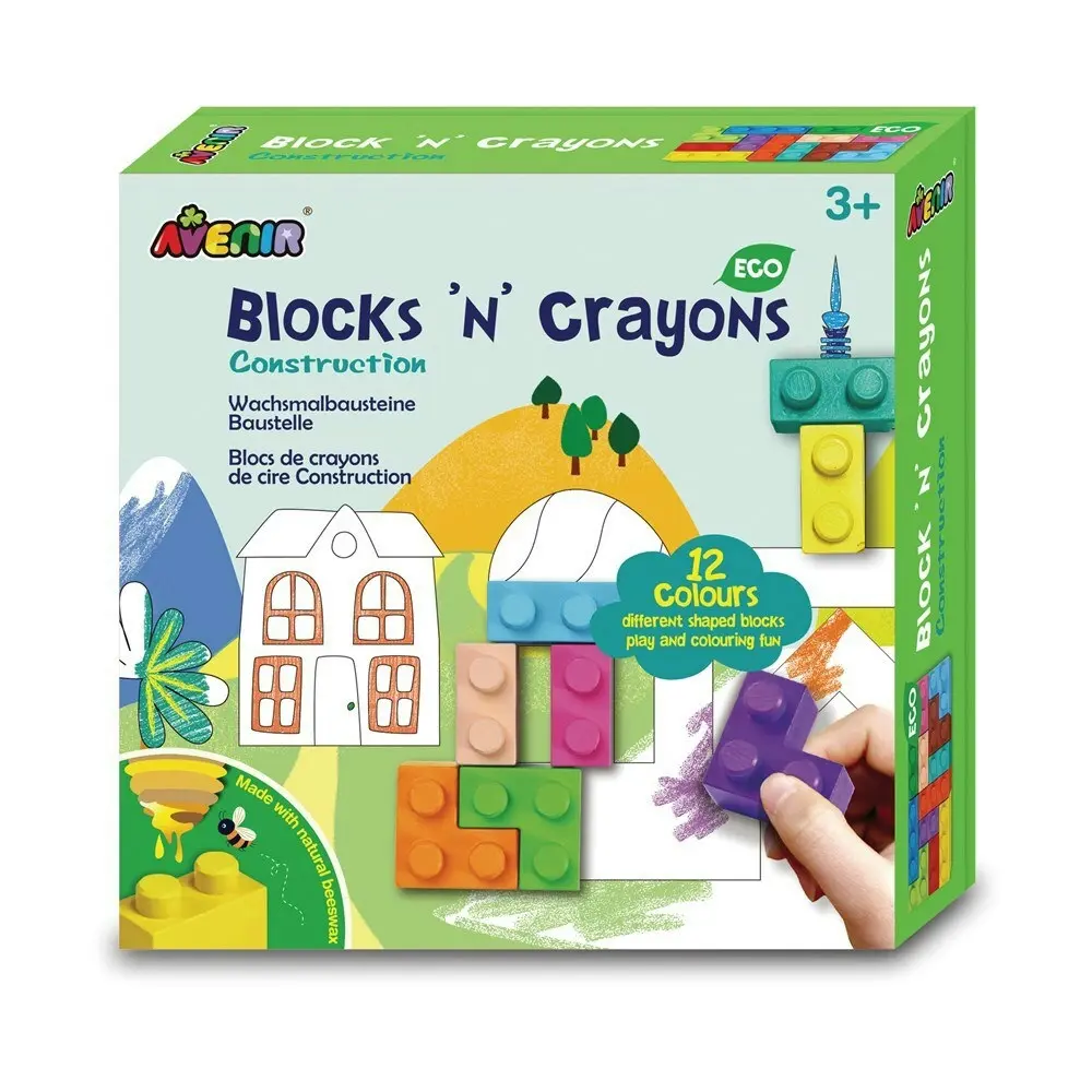 Avenir Blocks'n'Crayons Construction Creative Arts/Colors Kids/Toddler Kit 3y+ - Hobbies