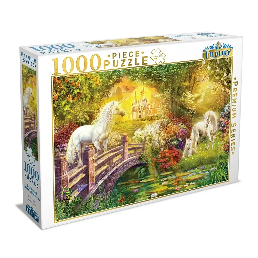 1000pc Tilbury Kids/Family Enchanted Garden Unicorns 69cm Jigsaw Puzzle Toy 8y+ - Toys & Games