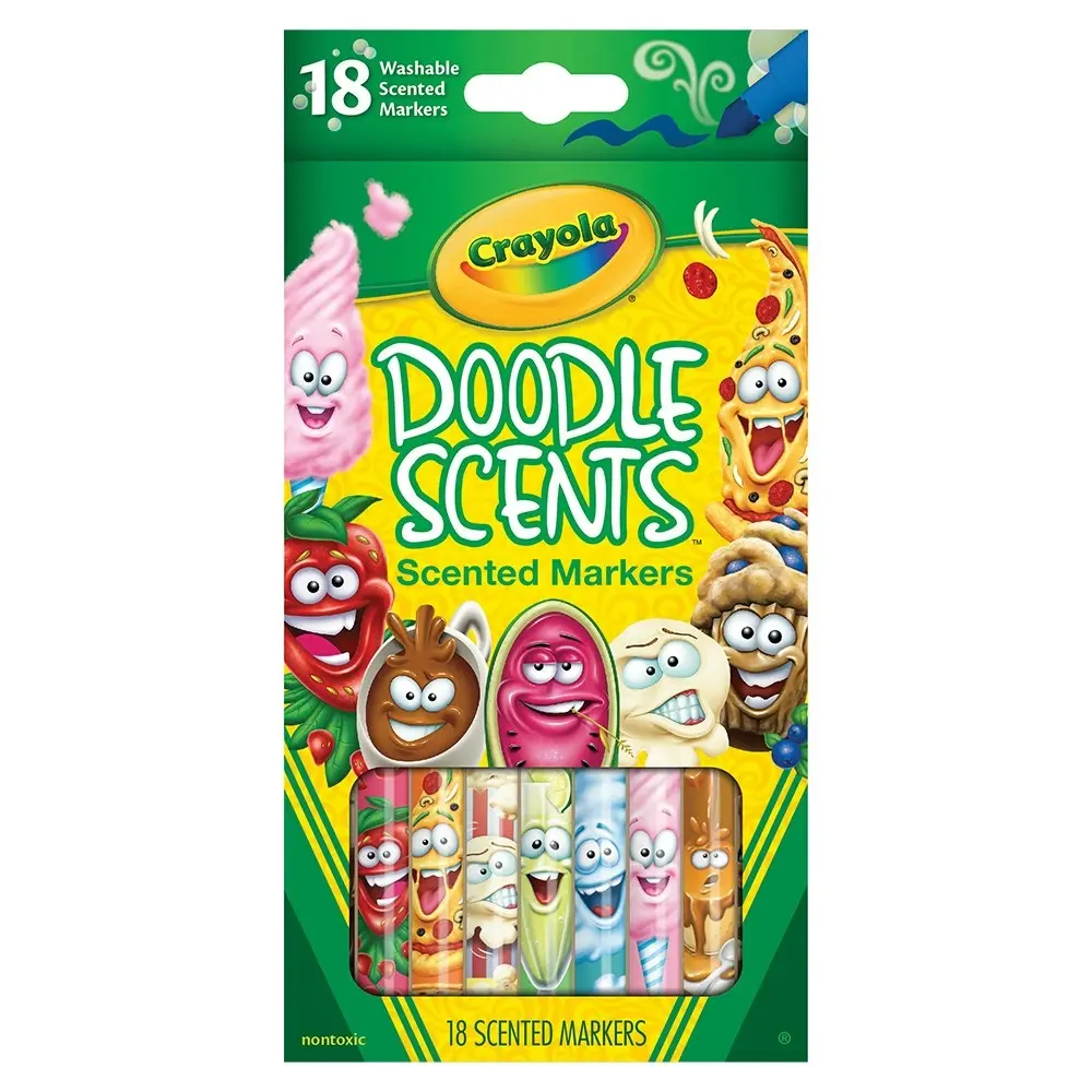 18pc Crayola Kids/Childrens Creative Doodle Scents Washable Colour Markers 36m+ - Hobbies